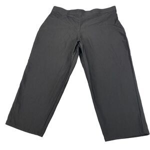 Tahari Capri Pants Womens PXL Black Stretch High Rise Flat Front Outdoor Pull-On